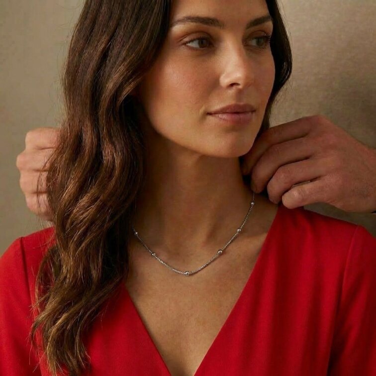 Ocelový řetízek - had s kuličkami, 50cm GHZ384, 22