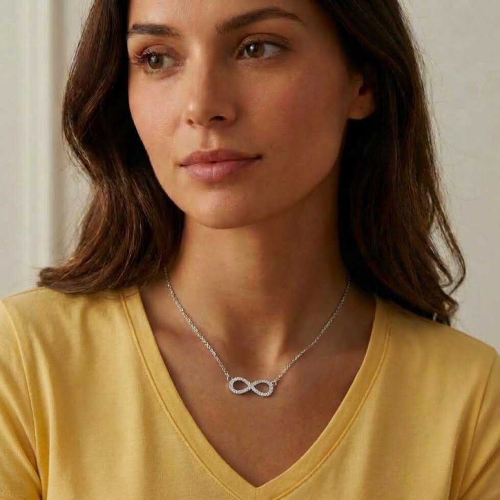 Ocelový přívěsek nekonečno se zirkony 32