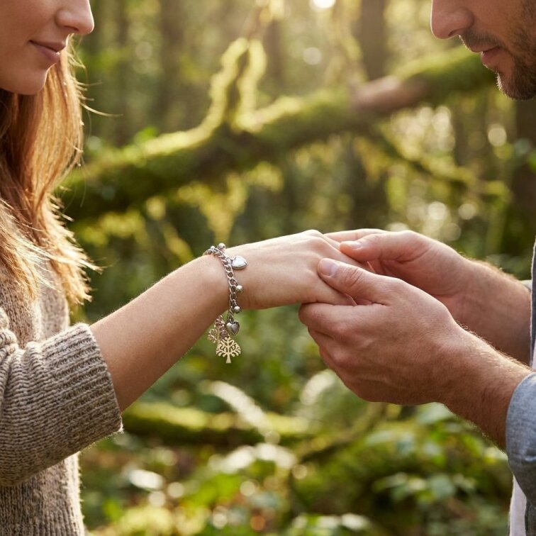 Elegantní Stříbrný Náramek se Stromem Života z Chirurgické Oceli