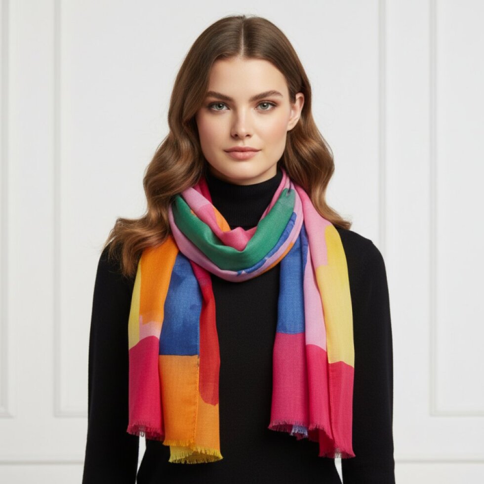 Barevný šátek se vzorem 184x86,Harmonie-wa-101