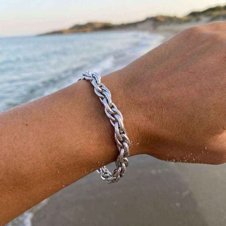 Elegantní dámský ocelový náramek - 22 cm, 8 mm