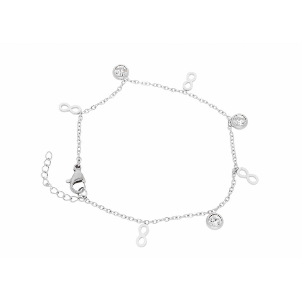 Dámský náramek stříbrný nekonečno z chirurgické oceli