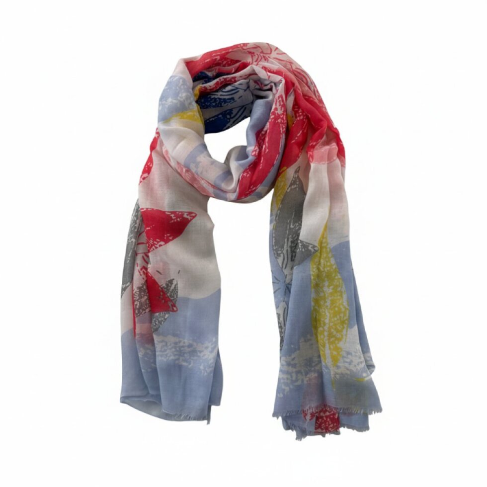 Rozária-wa-155 Dámská šatka s květinovým vzorem 180x90 cm