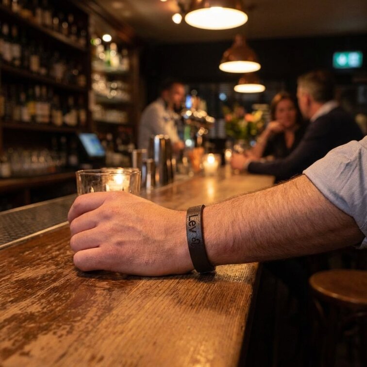 Pánský kožený náramek hnědý se znamením Lev