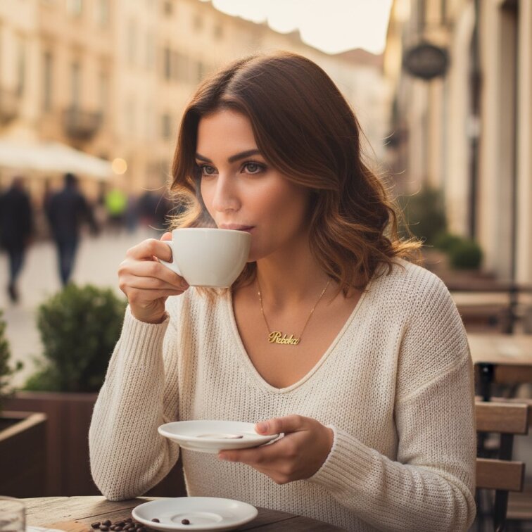 Řetízek z oceli se jménem Rebeka zlatá ocel