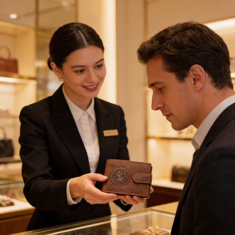 Pánská kožená peněženka se znamením Panna