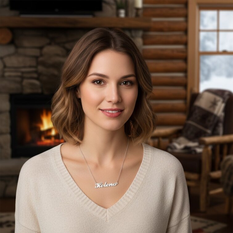 Řetízek z oceli se jménem Helena stříbrný