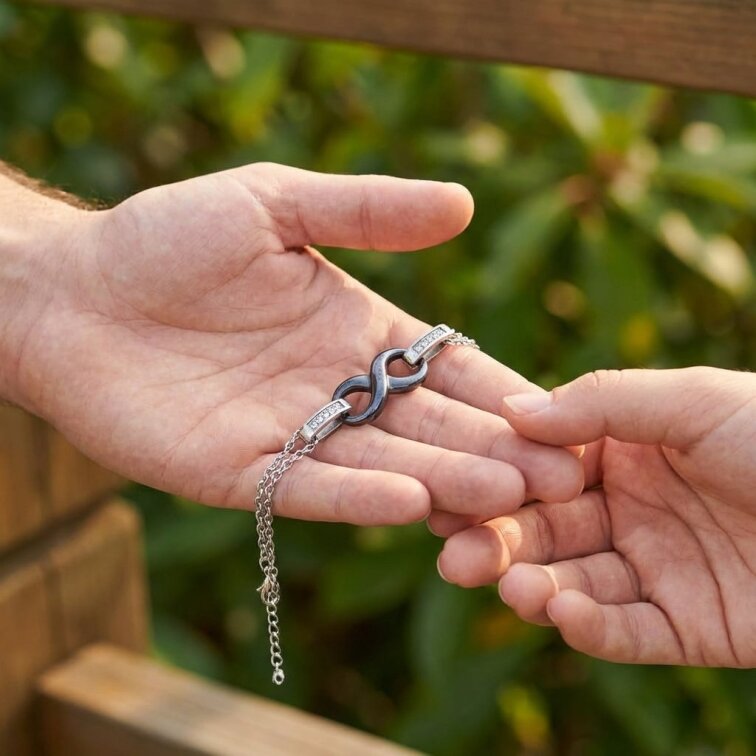 Dámský náramek nekonečno z chirurgické oceli CKR759