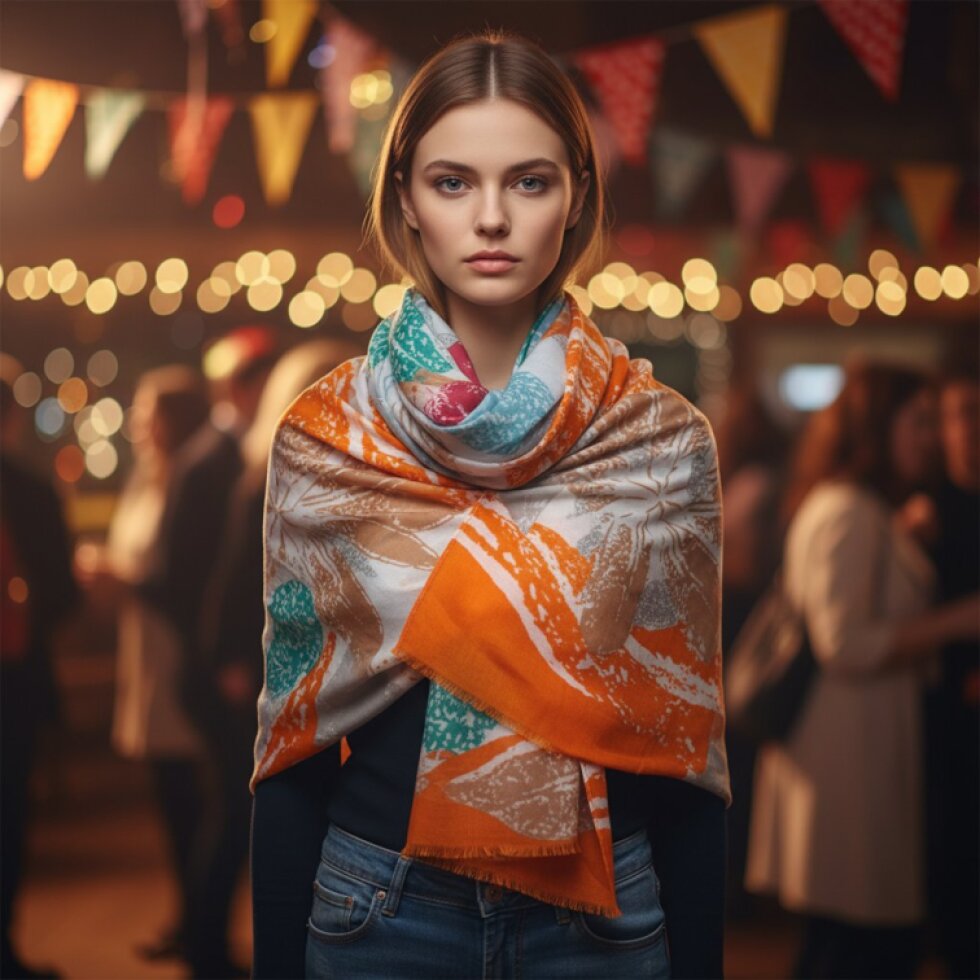 Dámský šátek Rozária 180 × 90 cm s květinovým vzorem