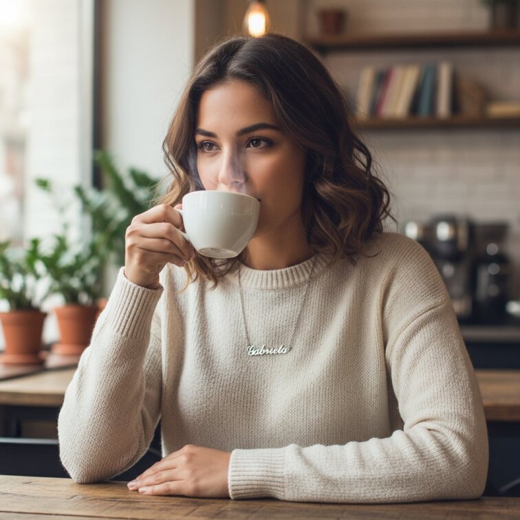 Řetízek z oceli se jménem Gabriela stříbrný