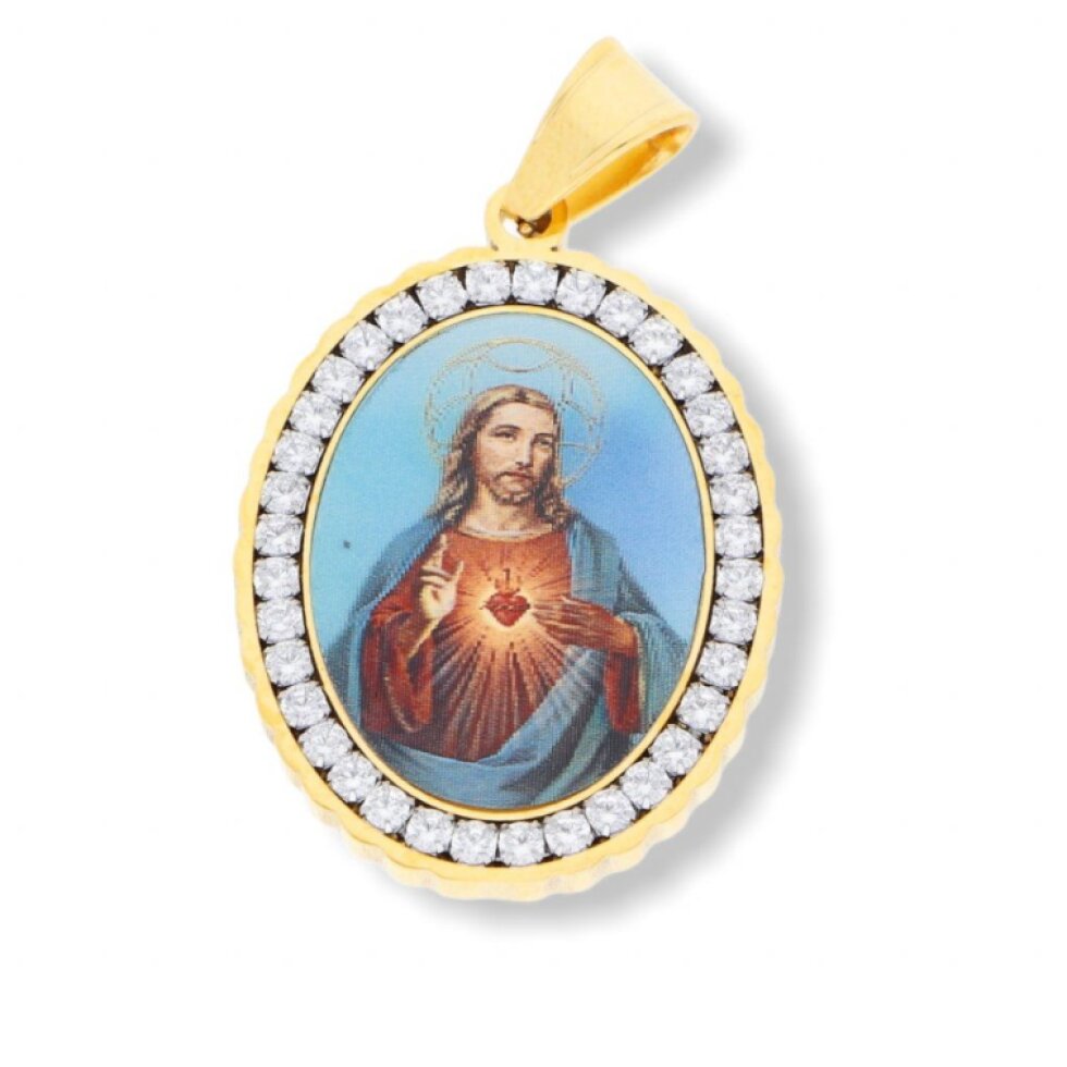Přívěsek Ježis s krystalky Gold
