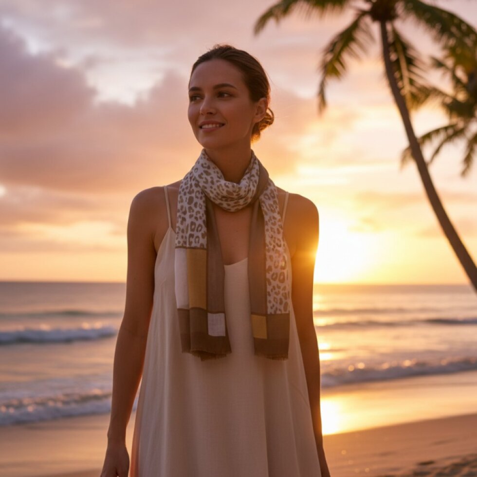 Wildora-wa-121 Barevný šátek se vzorem 180x78