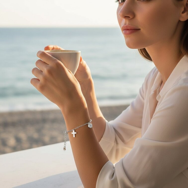 Dámský náramek stříbrný z chirurgické oceli