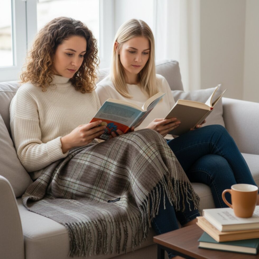 Luxusní Kašmírová Kostkovaná Šála s Třásněmi 180x65 cm