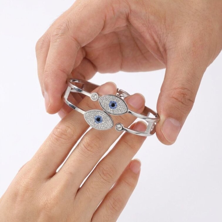 Dámský náramek ochranné oko z chirurgické oceli