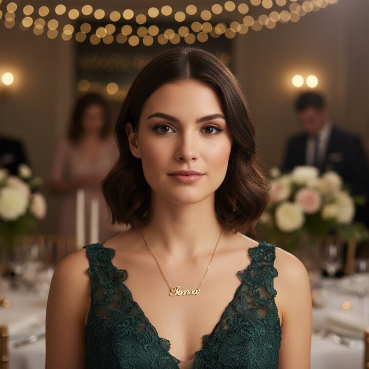 Řetízek z oceli se jménem Timea zlatá ocel