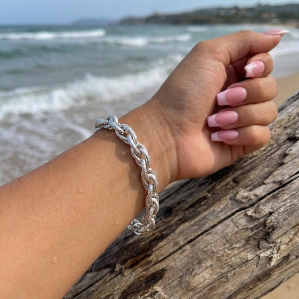 Elegantní dámský ocelový náramek - 22 cm, 8 mm