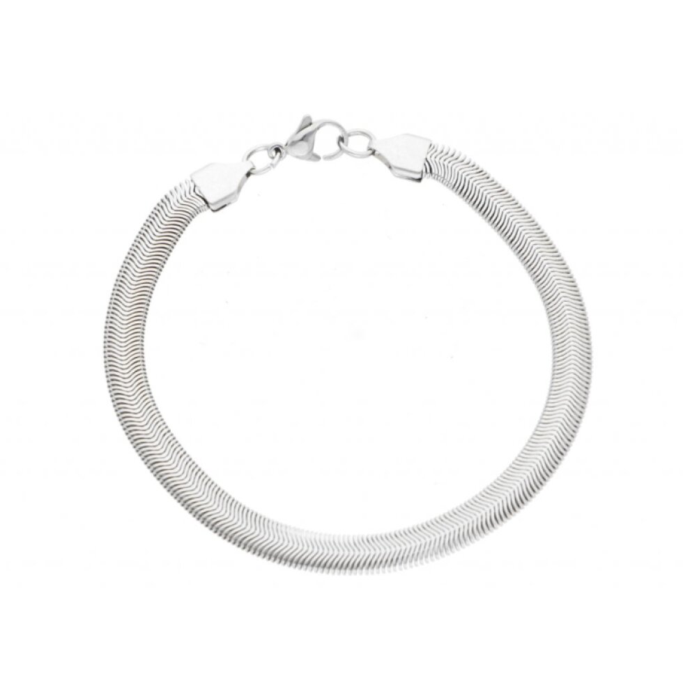 Elegantní Hladký Plochý Náramek z Chirurgické Oceli 19 cm