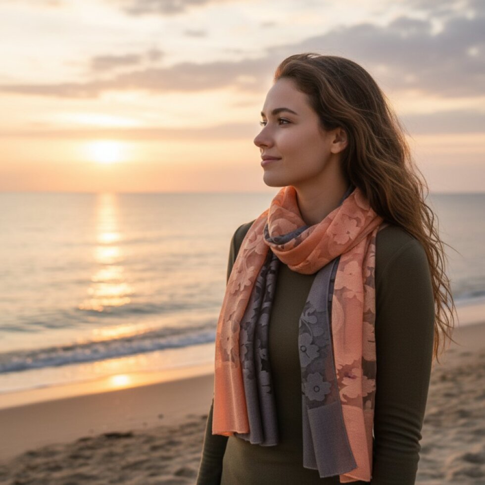 Elegantní šátek Dual Contrast 185x67 cm - hedvábí a viskóza