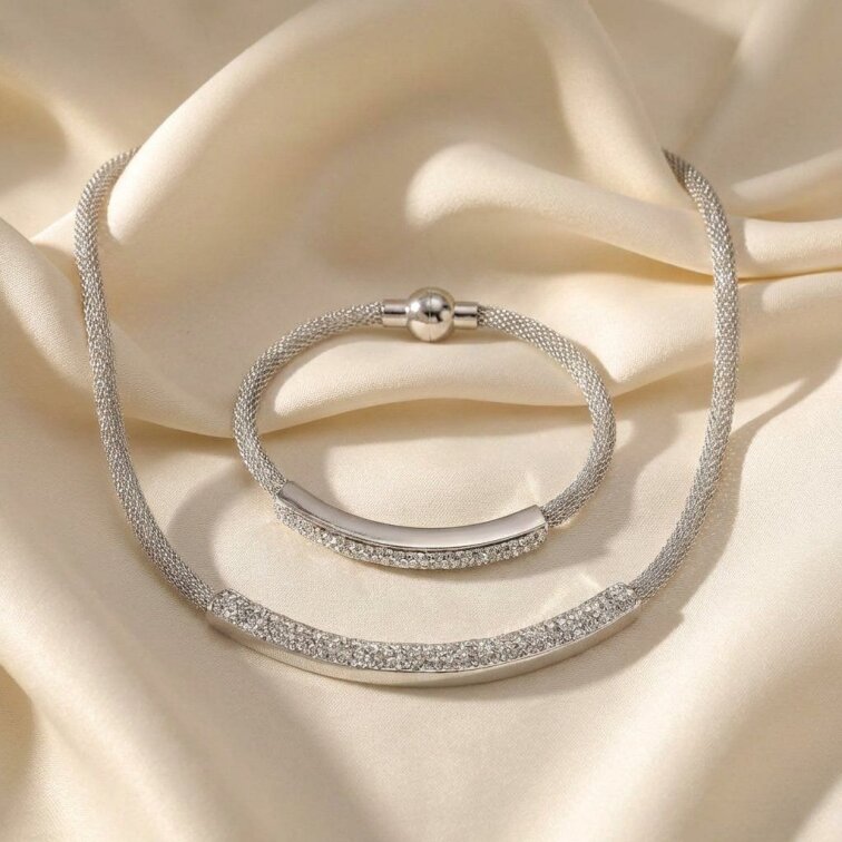 Dámský náhrdelník s náramkem z chirurgické oceli GK143