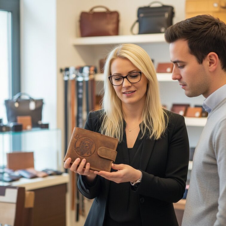 Pánská kožená peněženka se znamením Lev