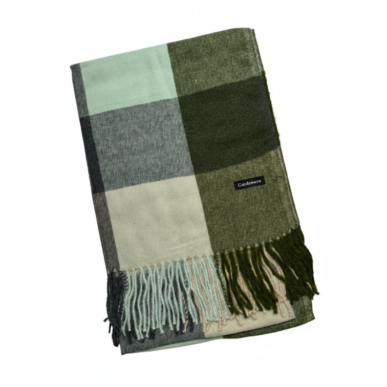 Kašmírová dámská kostkovaná šála 180 x 65 cm