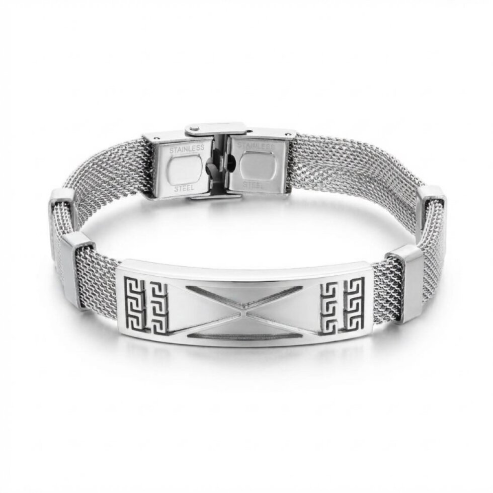 Náramek stříbrný z chirurgické oceli CKR776