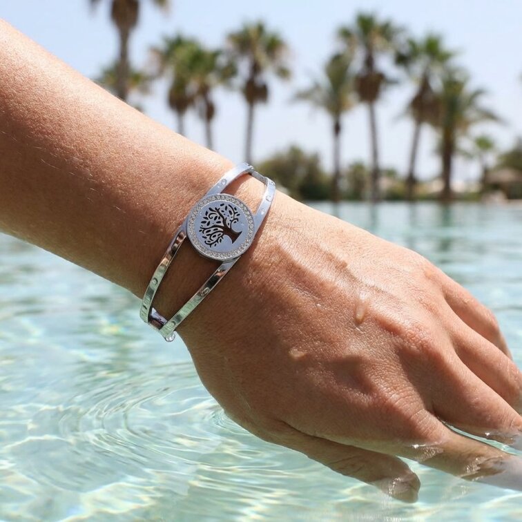 Náramek z oceli strom života SL775
