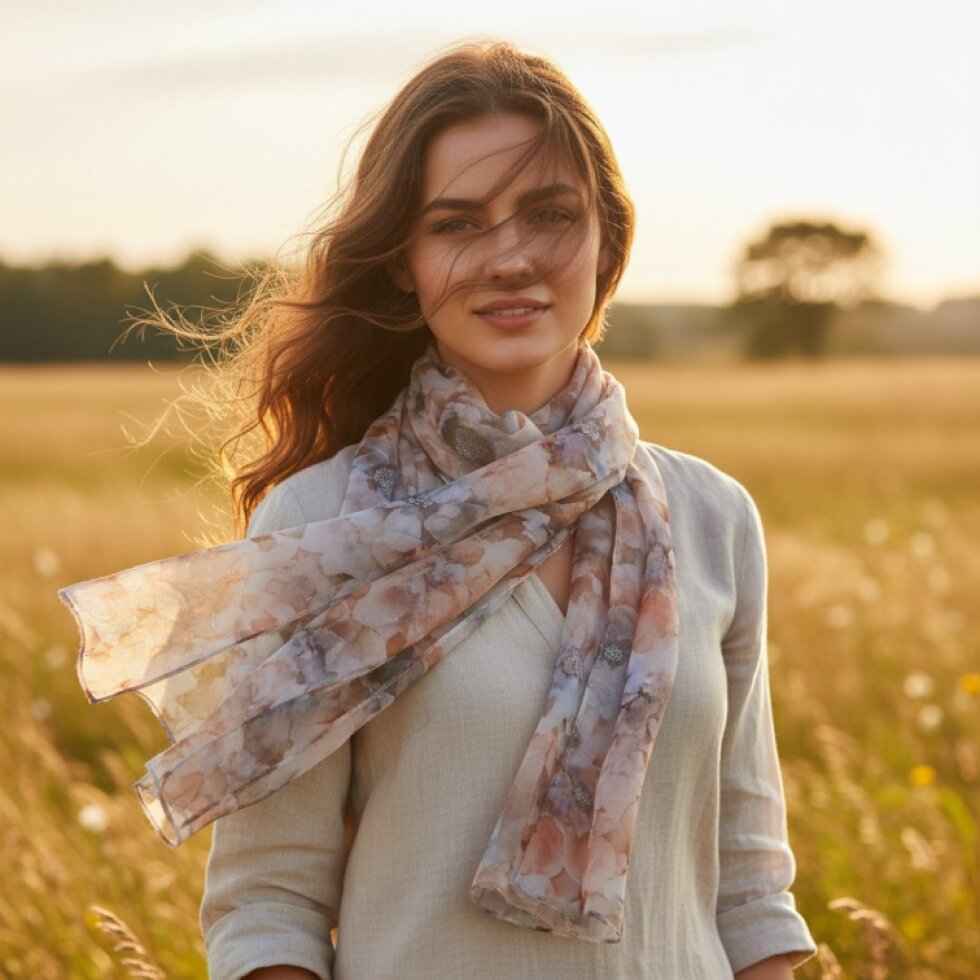 Aurora-wa-129 - Pestrobarevný šátek 180x70 cm