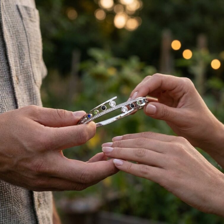 Dámský náramek z chirurgické oceli se zirkony