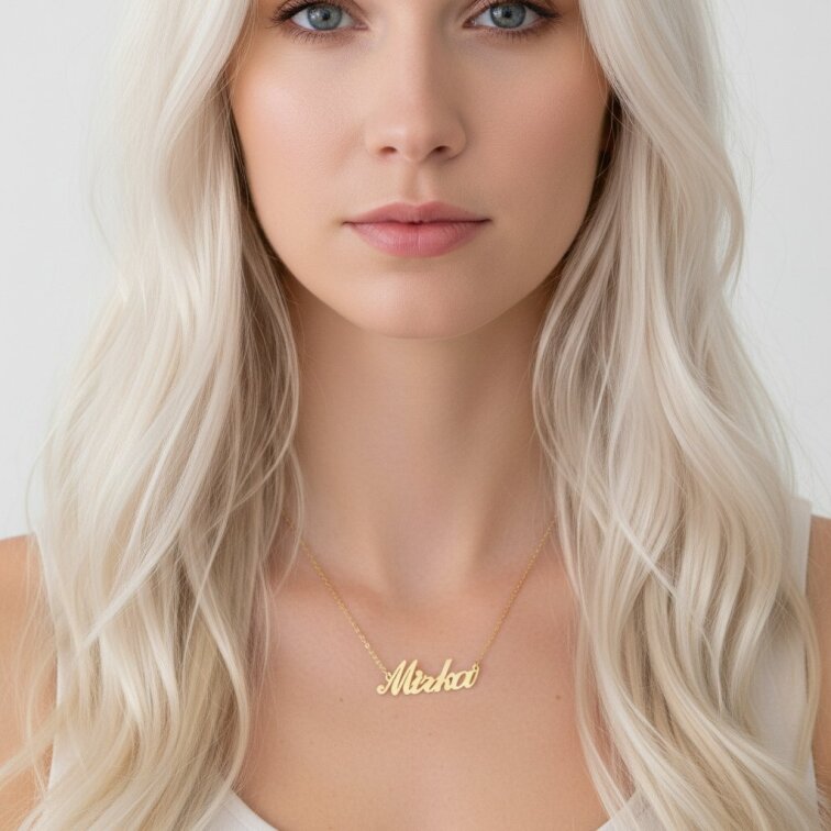 Řetízek z oceli se jménem Mirka zlatá ocel