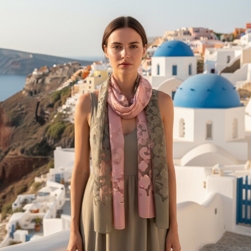 Elegantní šátek Dual Contrast 185x67cm, 85% Hedvábí