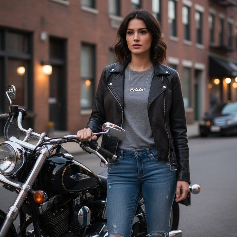 Řetízek z oceli se jménem Edita stříbrný