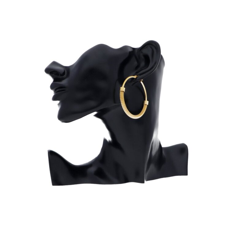 Náušnice ocelové kruhy 4,5 cm Gold