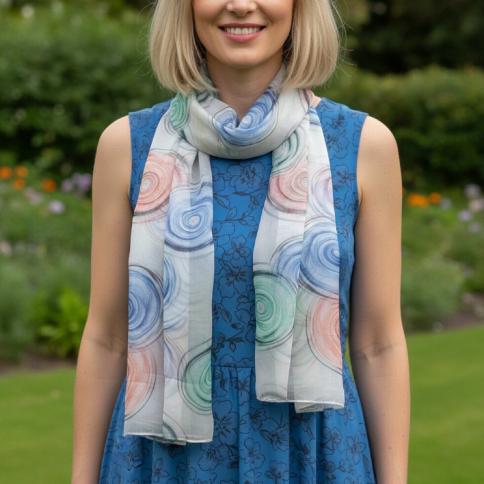 Aurora-wa-124 Barevný šátek 180x70 cm s pocitem hedvábí