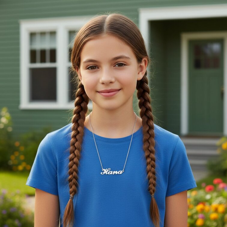 Řetízek z oceli se jménem Hana stříbrný