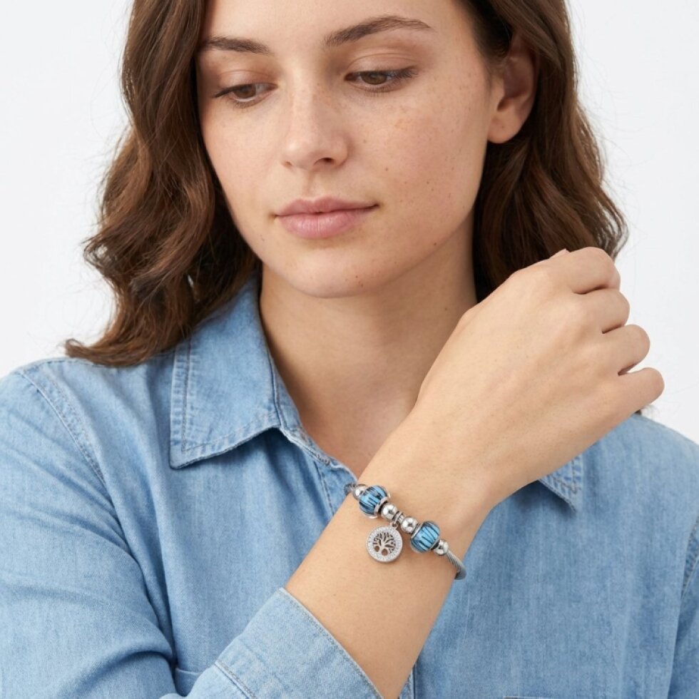 Dámský náramek stříbrný z chirurgické oceli se stromem života