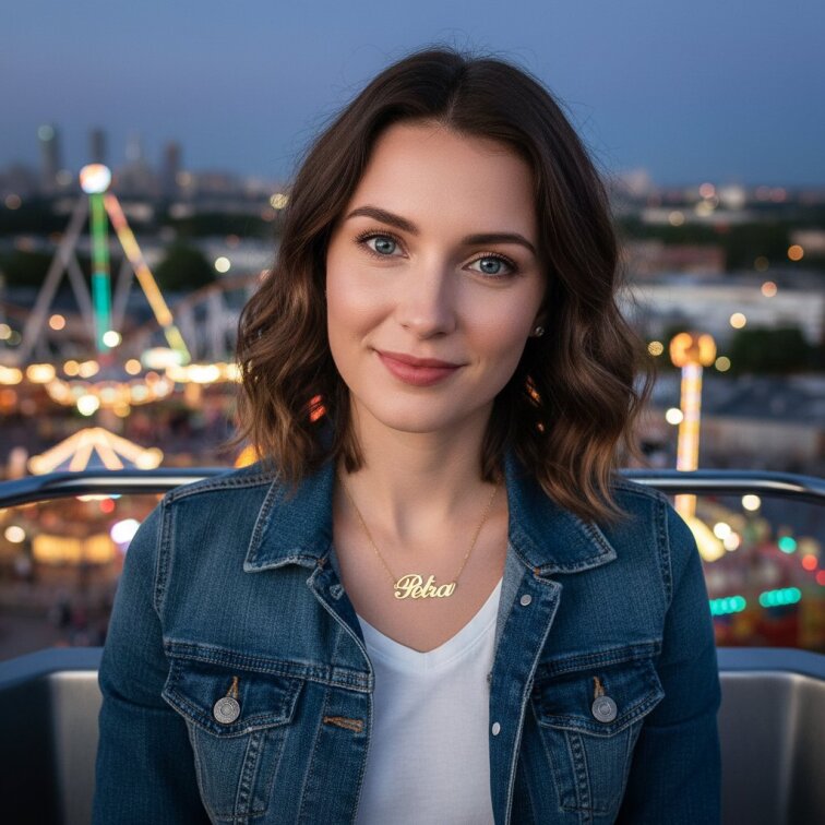 Řetízek z oceli se jménem Petra zlatá ocel