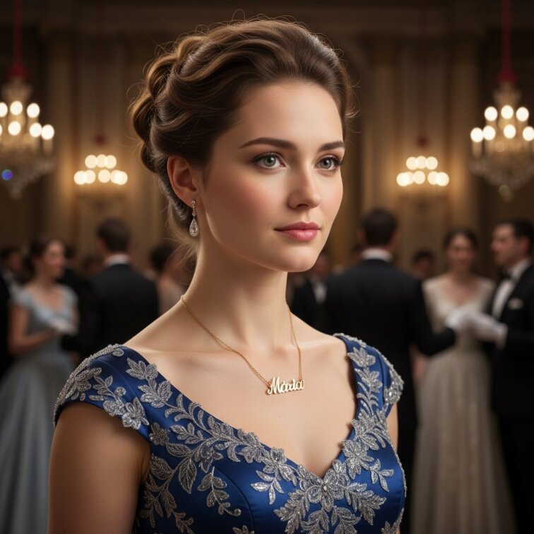 Řetízek z oceli se jménem Mária zlatá ocel