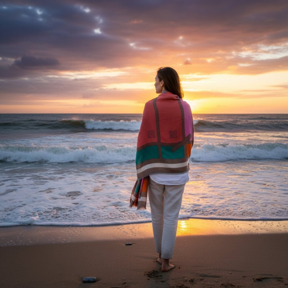 Dámský šátek s barevným lemem 185x90cm,Lemira-wa-149