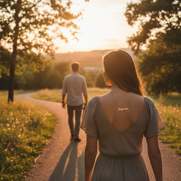 Řetízek z oceli se jménem Zuzana zlatá ocel