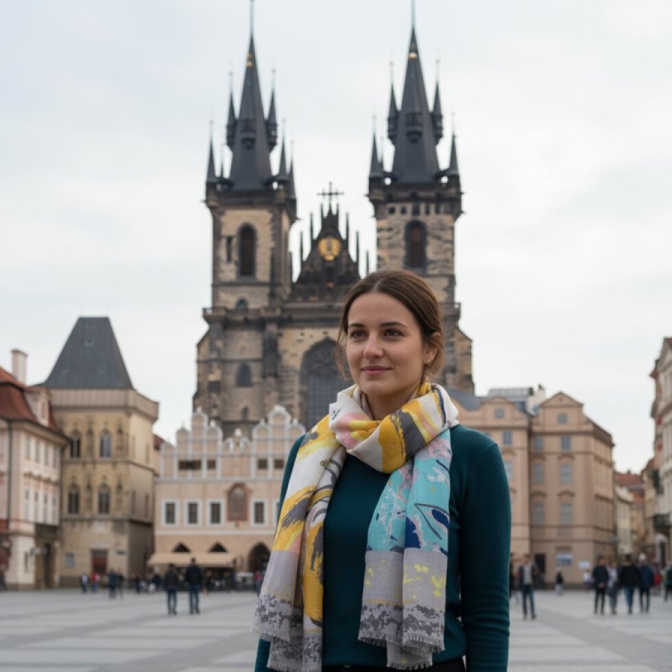 Elegantní dámský šátek Rozkvět-wa-171 s květinovým vzorem