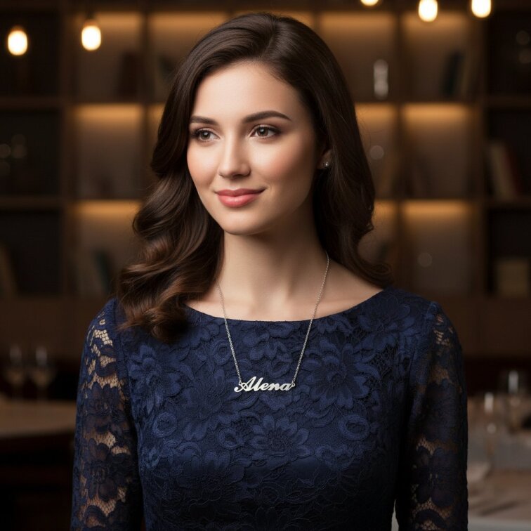 Řetízek z oceli se jménem Alena stříbrný