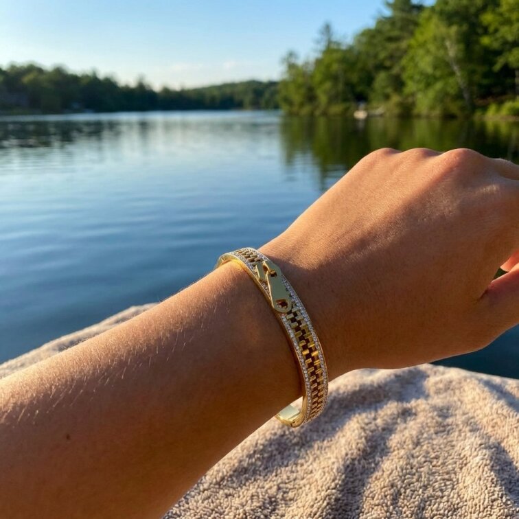 Dámský náramek Zip Gold LHU244