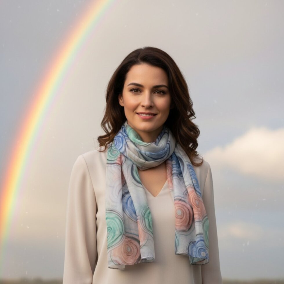 Aurora-wa-124 Barevný šátek 180x70 cm s pocitem hedvábí