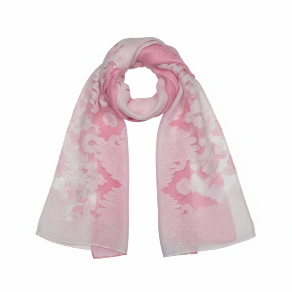 Elegantní hedvábný šátek 185x67cm s kontrastním vzorem