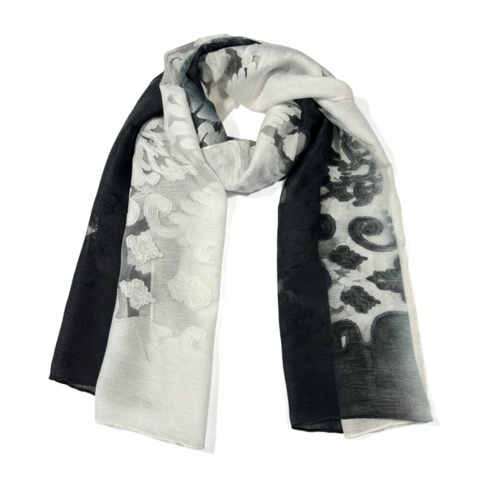 Elegantní šátek Dual Contrast 185x67cm - Hedvábí a Viskóza
