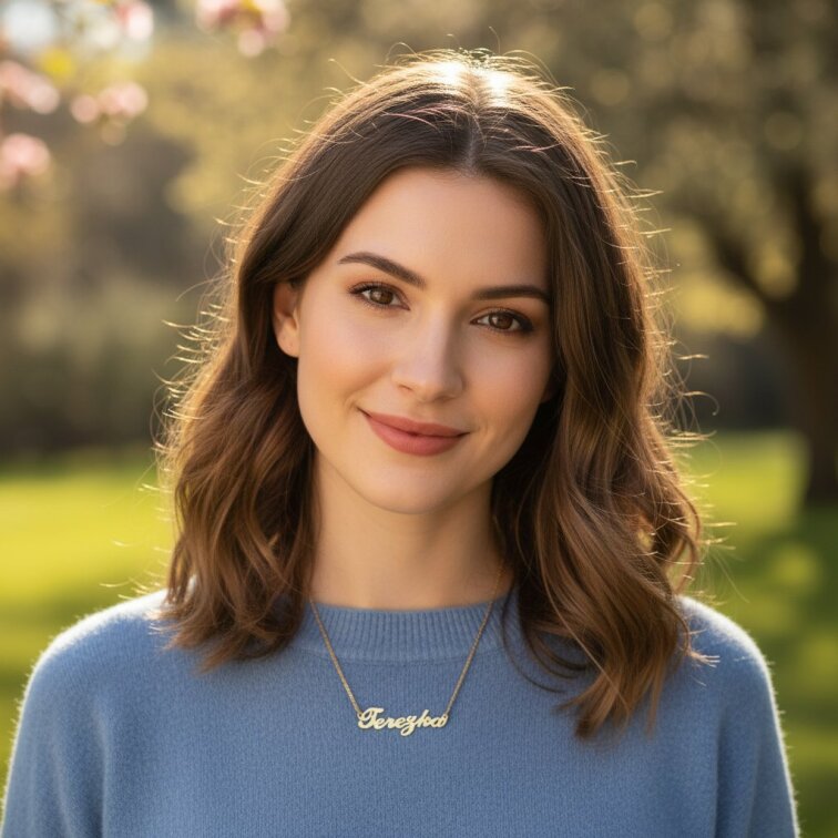 Řetízek z oceli se jménem Terezka zlatá ocel