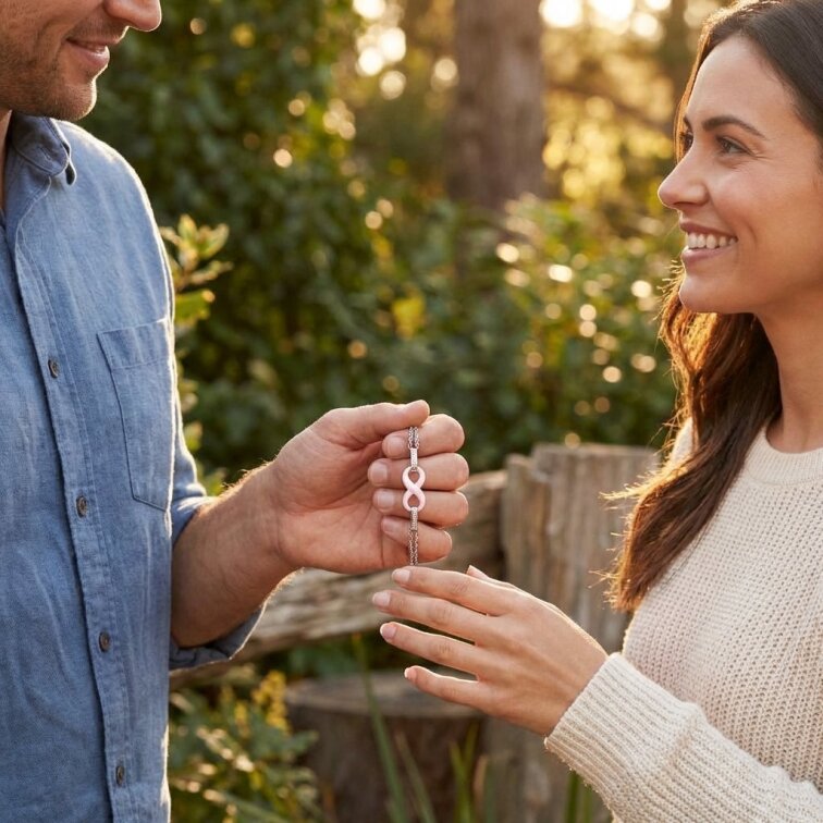 Dámský náramek nekonečno z chirurgické oceli CKR755