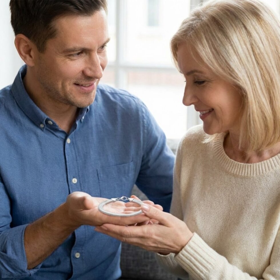 Elegantní Hladký Plochý Náramek z Chirurgické Oceli 19 cm